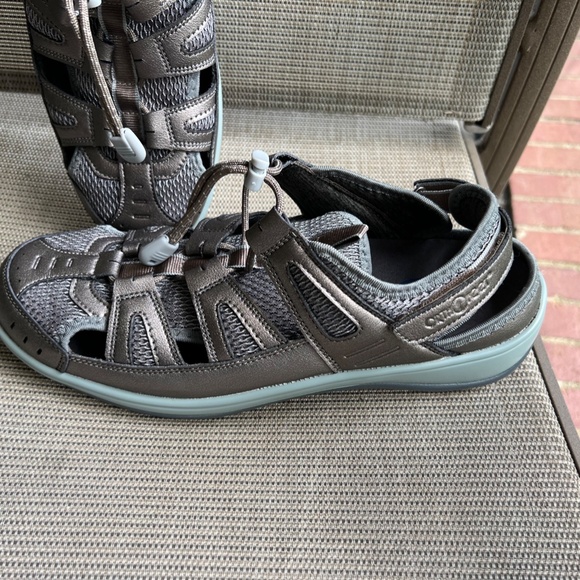 Orthofeet Verona Orthotic Fisherman Sandals Shoes Pewter Silver Grey 11.5 - Picture 7 of 8